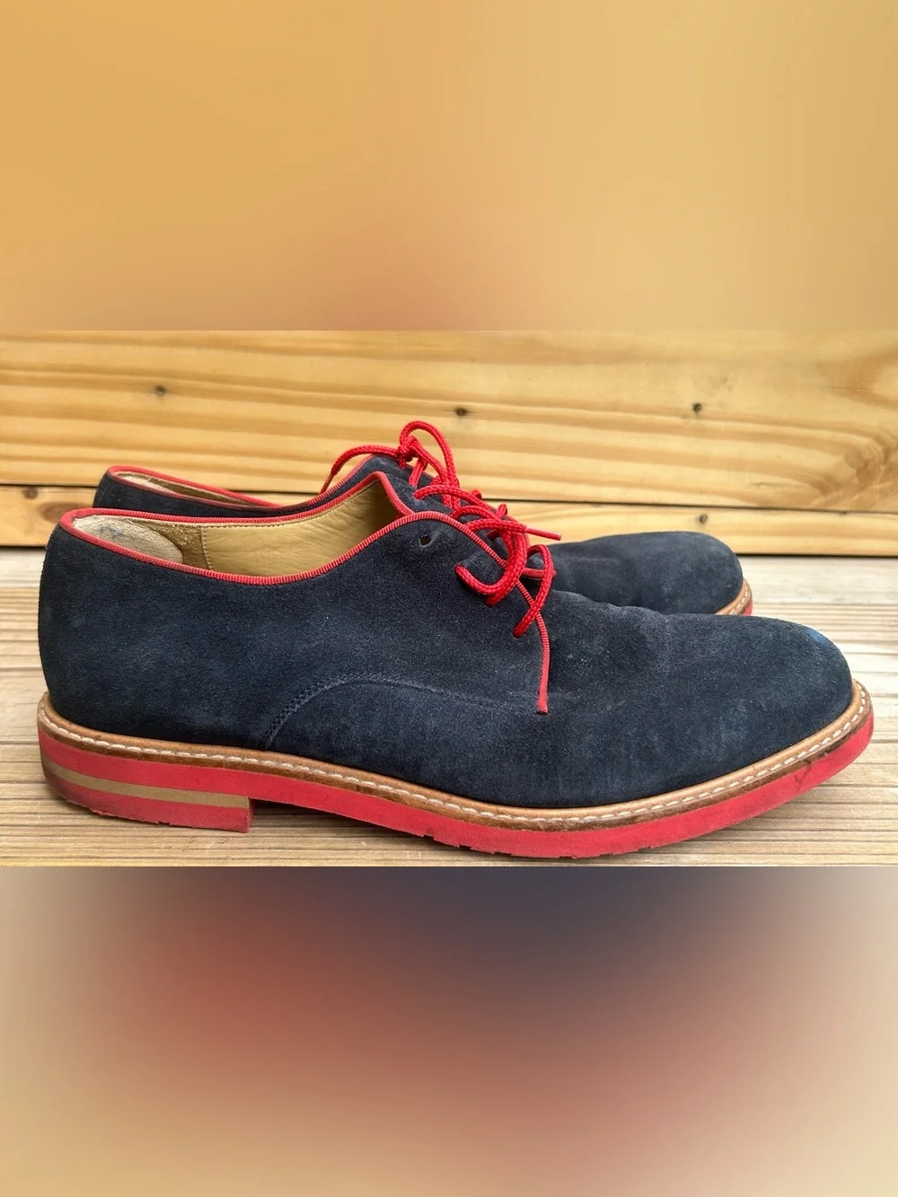 OBACH Shoemaker Navy Suede Derby Shoes EU 42